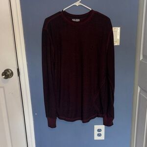 Volcom Men's Long Sleeve Crewneck Shirt - Burgundy